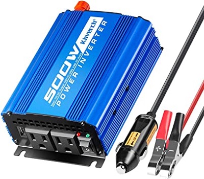 Kinverch 750W Power Inverter with 2 AC Outlets and USB Charging Port for Car and Outdoor Use