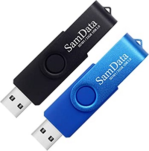 SamData 32GB USB Flash Drives 2 Pack – Black and Blue Thumb Drives for Storage and Backup